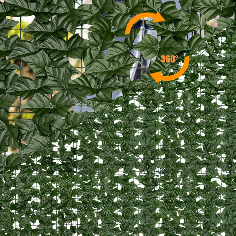 DOPGIB Artificial Ivy Privacy Fence Screen 140""x 40"" (39 SQFT) UV-Anti Faux Hedge Fence and Fake Ivy Vine Leaf Wall Panels for Indoor&Outdoor Green Backdrop  Garden Greenery Decor - Image 4